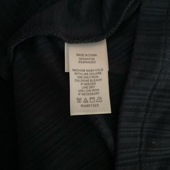 1. State Blouse Round Neck Twist Wrap V Back Oversized Navy Blue Women Medium - Picture 4 of 9